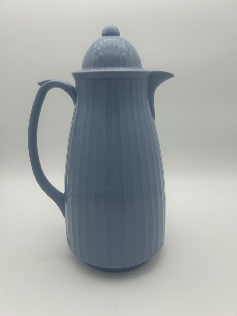 Vintage Crown Corning Thermique Dusty Blue Pitcher/Carafe- Insulated